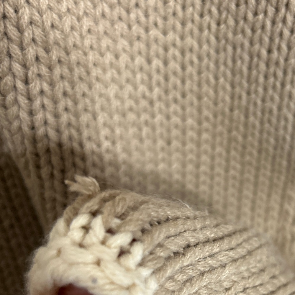 Venus Cozy Cable Knit Turtleneck Sweater - Brown and Cream - Picture 7 of 7